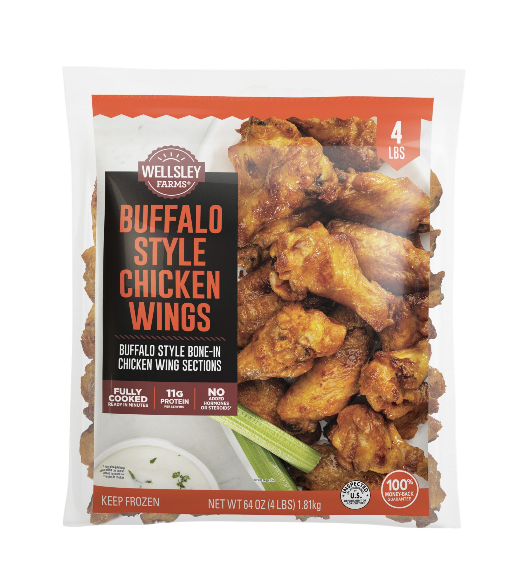 Tyson Frozen Fully Cooked Buffalo Style Hot Chicken Wings, 4 lbs.