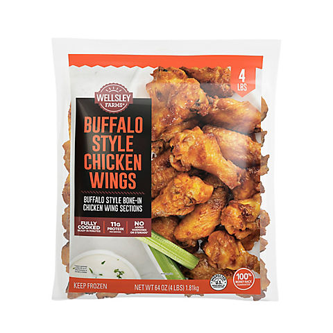 Wellsley Farms Bone-In Buffalo Style Chicken Wings, 4 lbs.