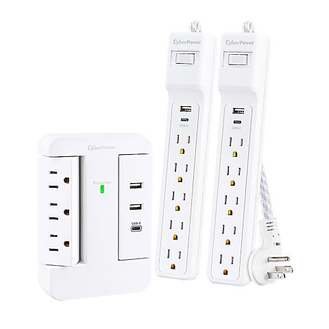 Cyber Power Surge with USB Charging, 3 pk.