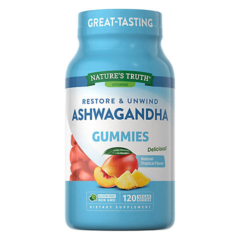Nature's Truth Ashwagandha Gummies, Tropical Flavor, 120 ct./500mg