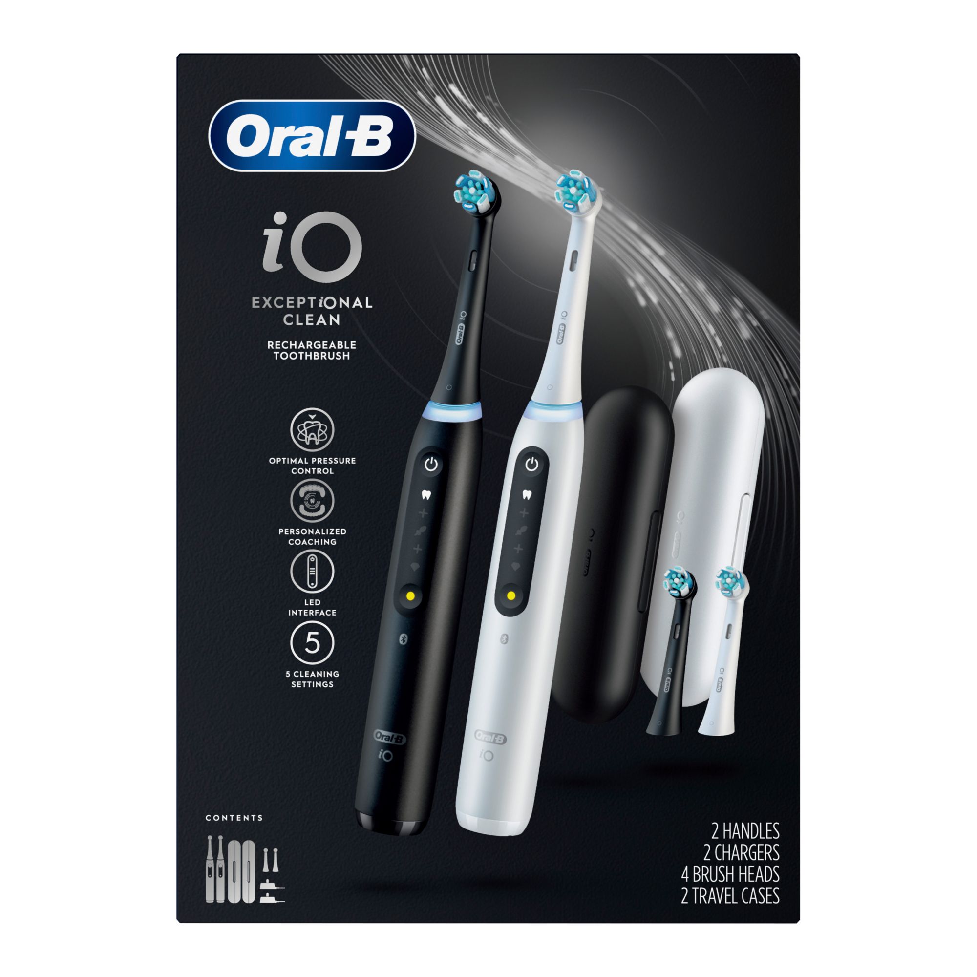  Oral-B iO Gentle Care Replacement Heads, Electric Toothbrush  Brush Heads, Black, 4 Count : Health & Household