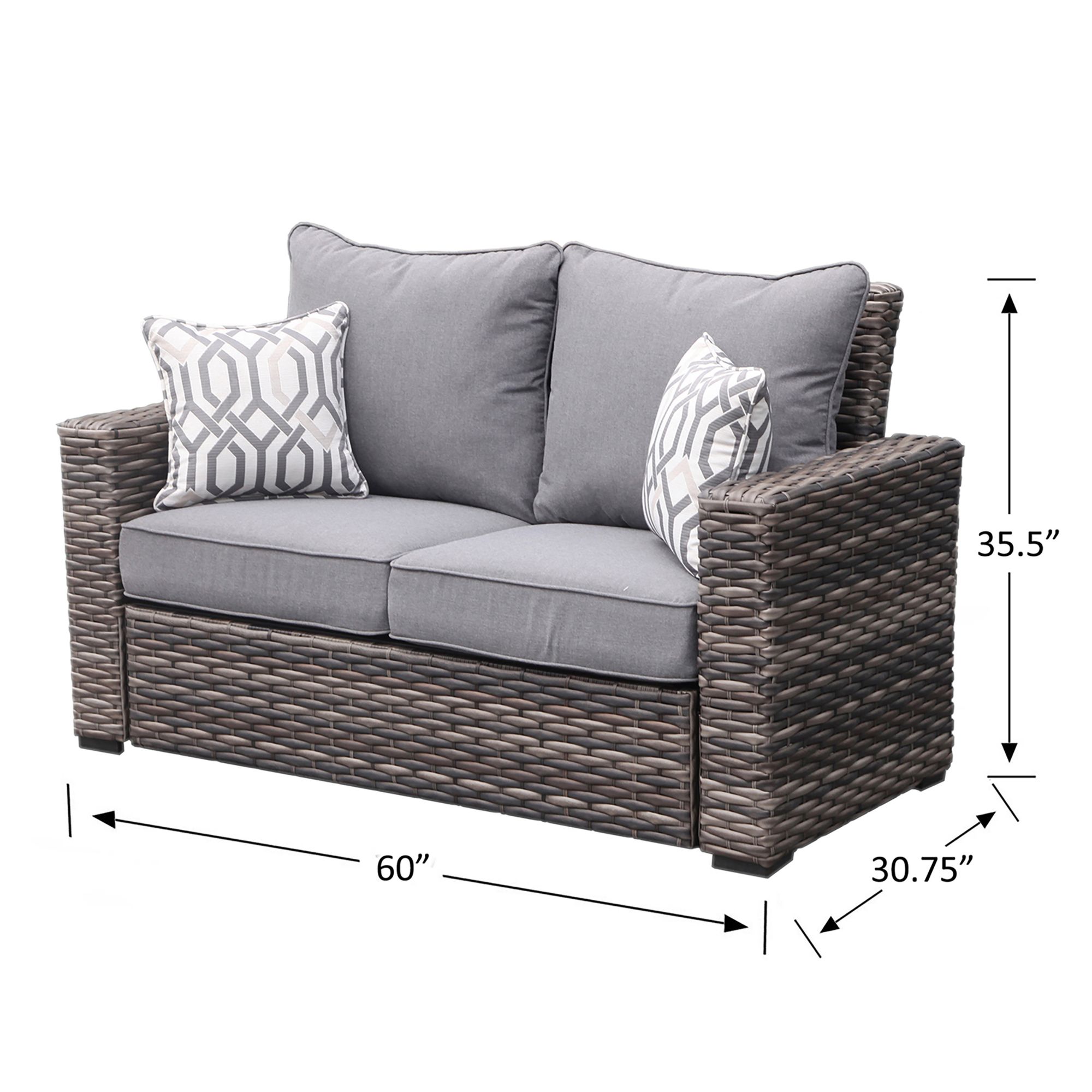 Berkley Jensen Spring Lake 5-Pc. Deep Seating Set with 49" Fire Table - Dark Gray