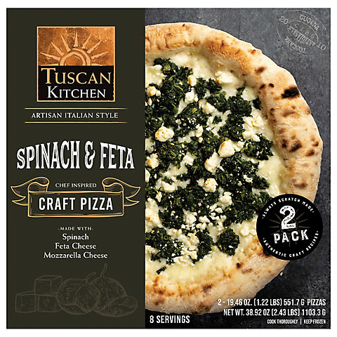 Tuscan Kitchen Stone Fired Spinach and Feta Pizza, 2 pk.