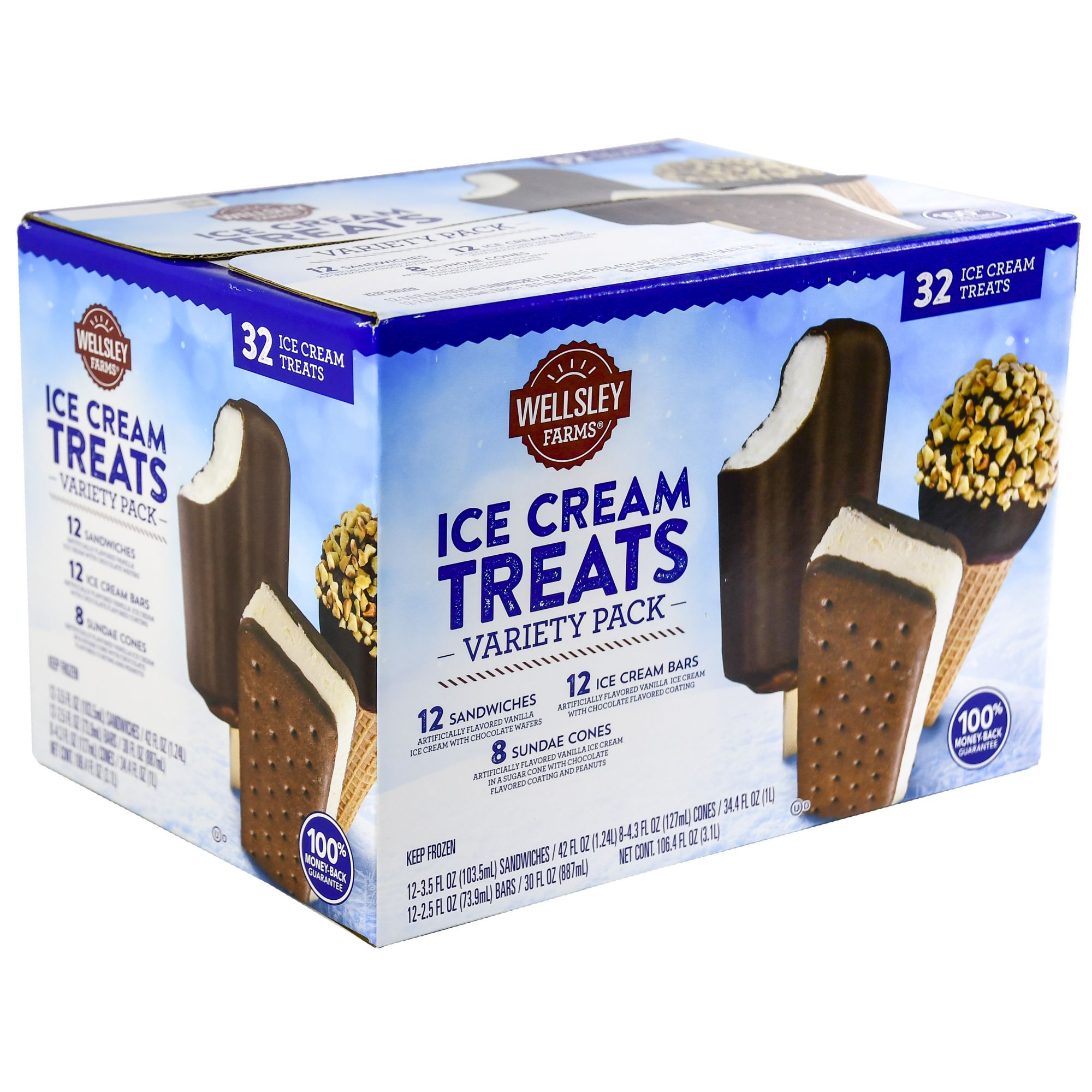 Great Value Ice Cream Variety Pack, 32 Count 