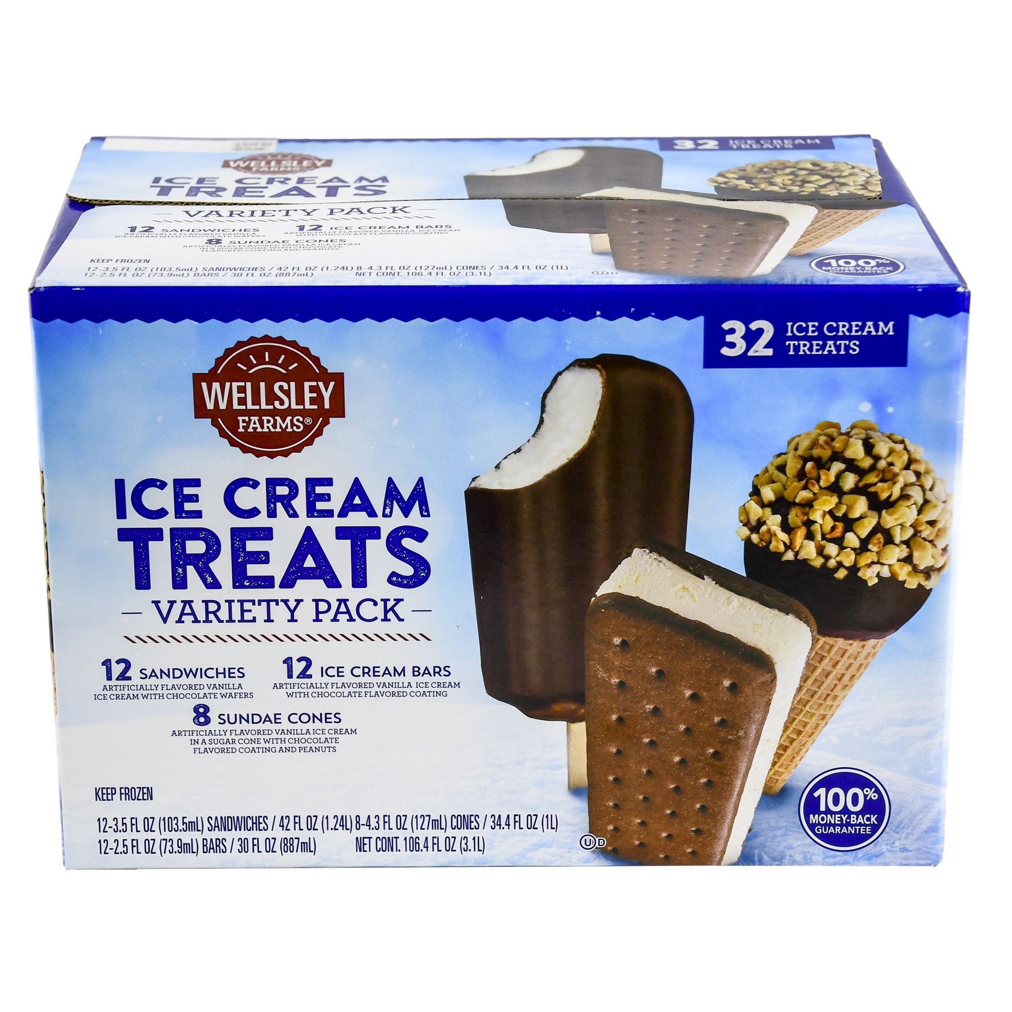 Great Value Ice Cream Mini Cups, 42 cups, 45 g