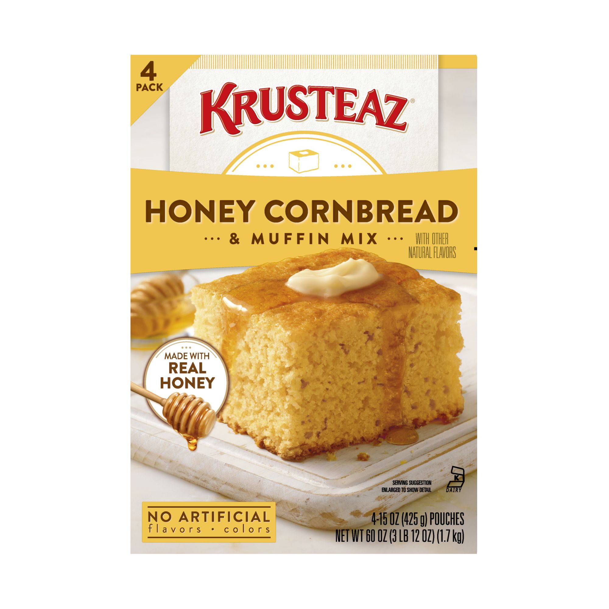 Krusteaz Professional Honey Cornbread and Muffin Mix 5 lb. - 6/Case