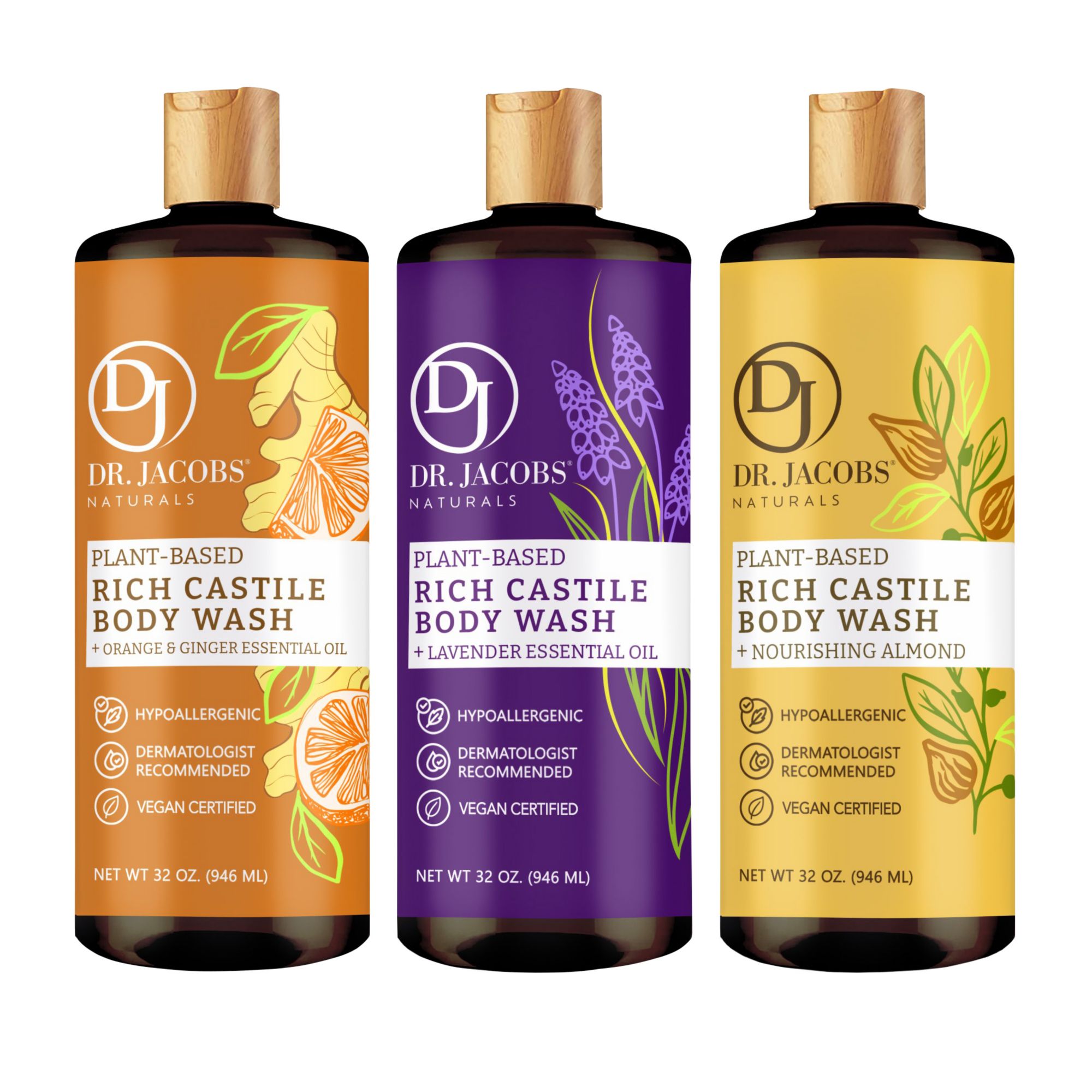 Dr Jacobs Castile Soap Naturals, 3 pk./32 oz.