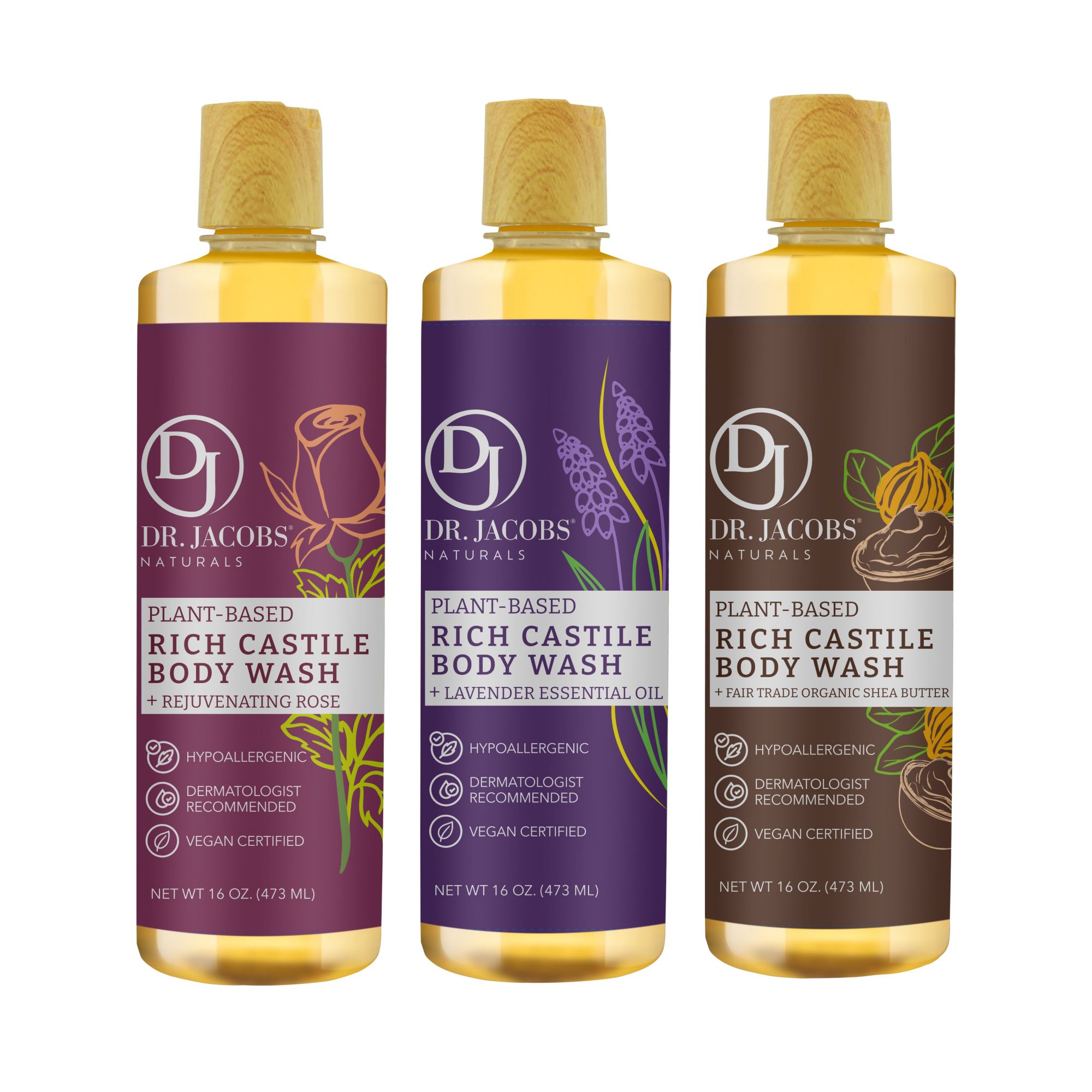 Dr Jacobs Naturals Castile Liquid Soap, 3 pk