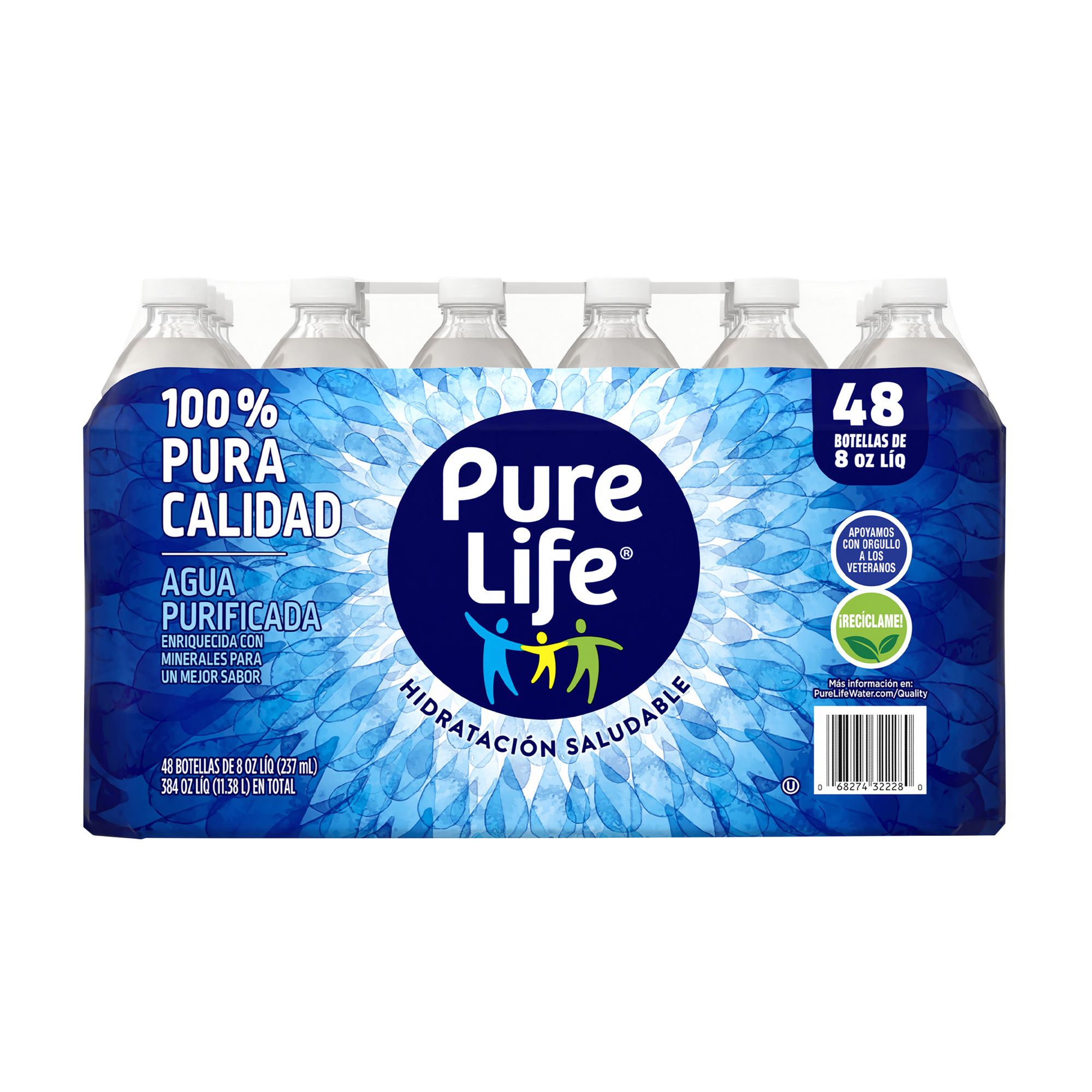 Pure Life, Purified Water, 8 Fl Oz, Plastic Bottled Water, 24 Pack