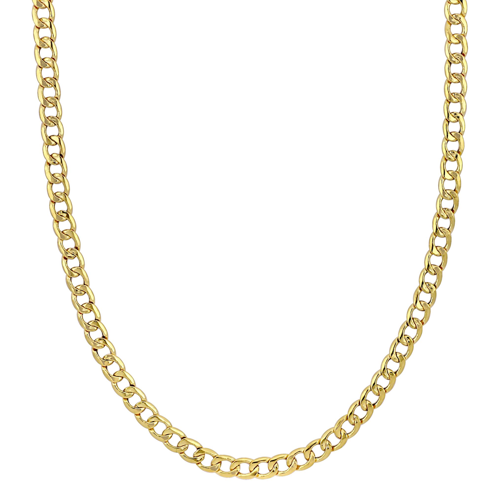 4mm Curb Link Chain Necklace in 14k Yellow Gold, 18