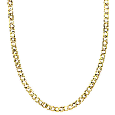 4mm Curb Link Chain Necklace in 14k Yellow Gold, 18"