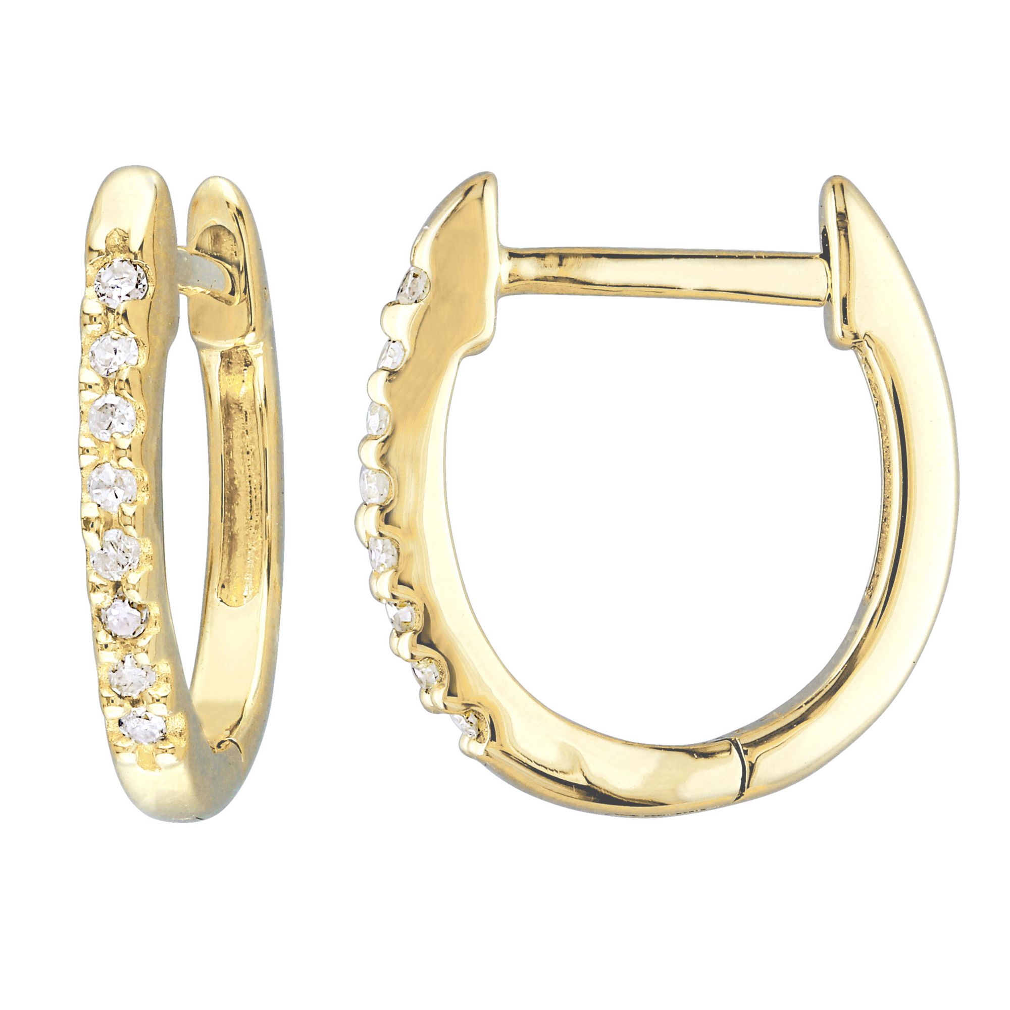 Men's 1/2 CT. T.W. Diamond Hoop Earrings in 10K Gold