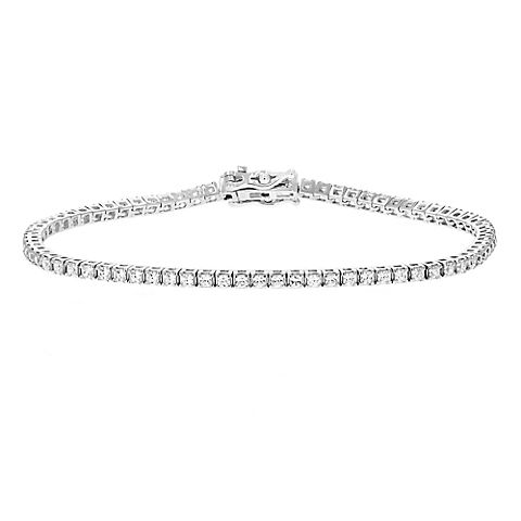 Amairah 3 ct. t. w. Princess Diamond Tennis Bracelet 14k White Gold 7" Square Prong Set