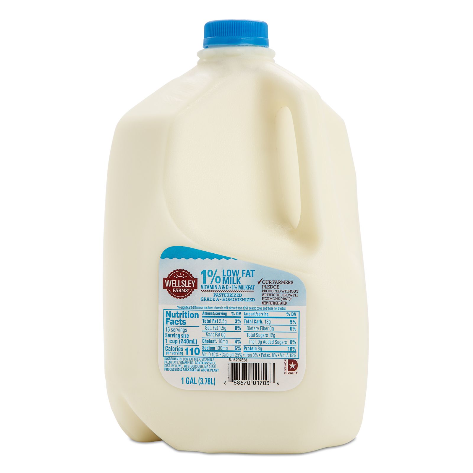 Great Value 1% Low Fat Milk, Gallon, 128 fl oz 