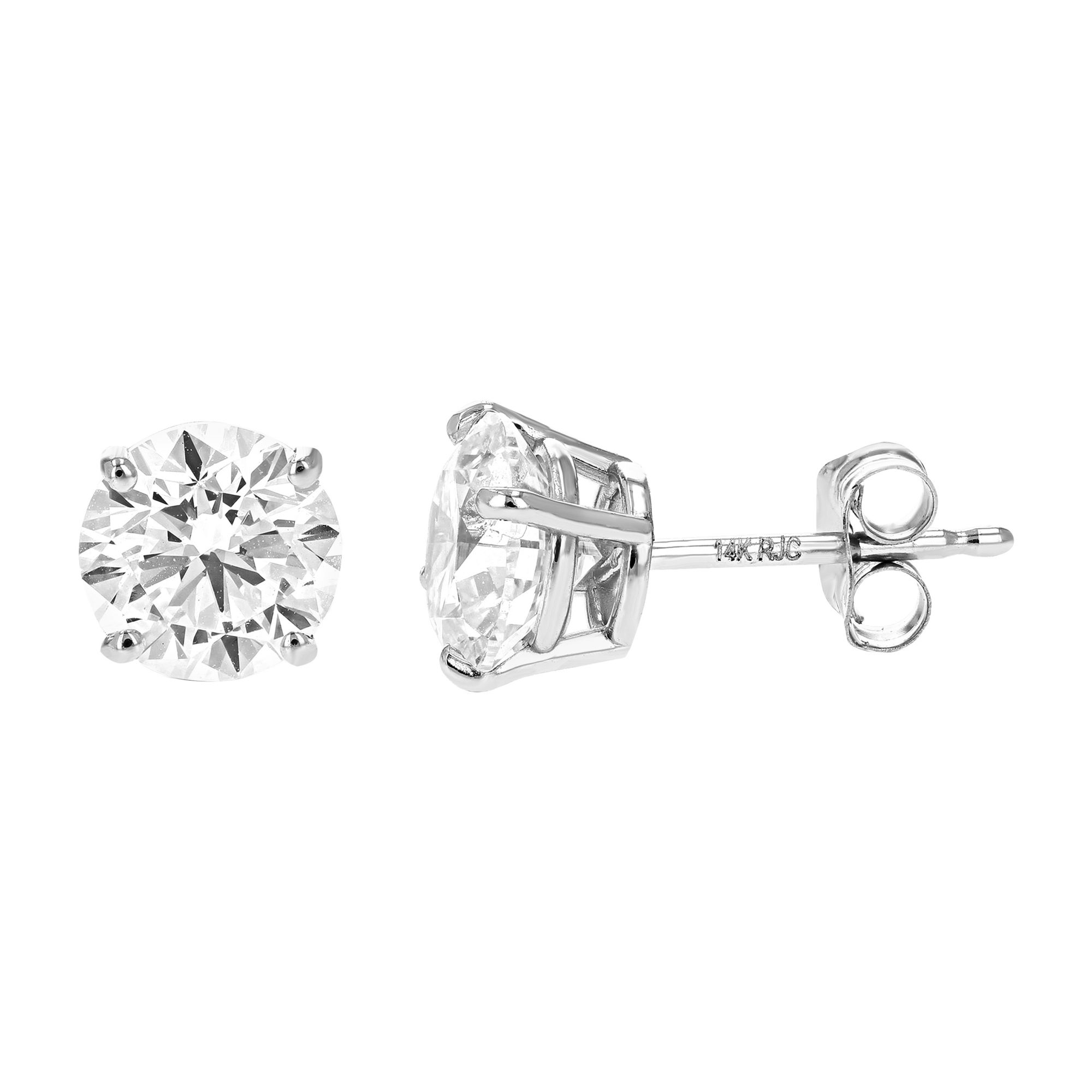 Flower Diamond Stud Earrings with 0.50 Carats