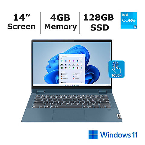 Lenovo Flex 5 Laptop, Intel Core i3-1115G4 Processor, 4GB Memory, 128GB SSD, Intel UHD Graphics
