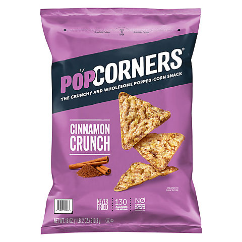 PopCorners Cinnamon Crunch Flavored Popped Corn Chips Snacks, 18 oz.