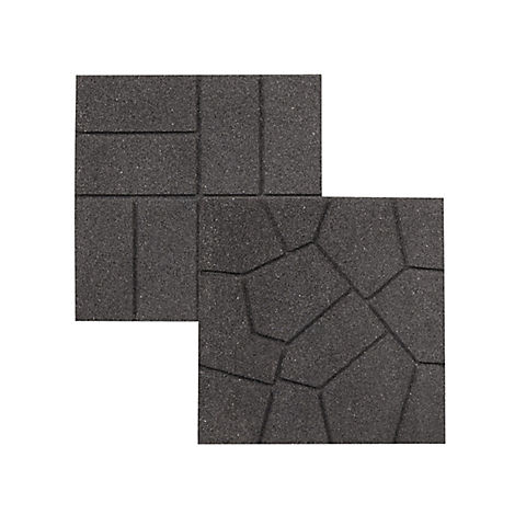 Rubberific Gray Duel Sided Paver 16" x 16", 6 Pk. - Gray
