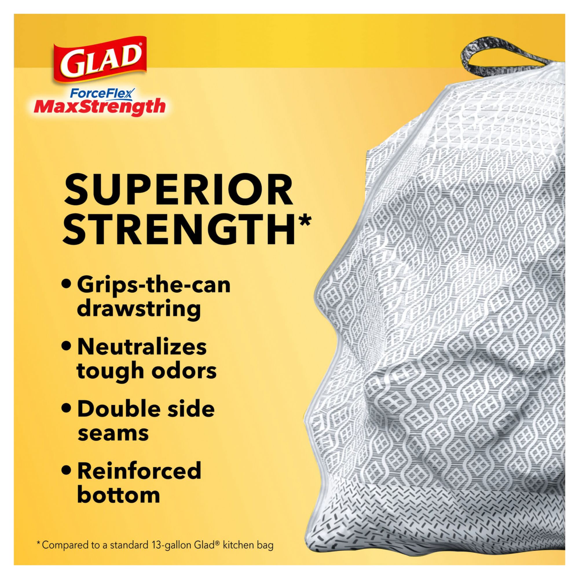 Save on Glad ForceFlex Plus Tall Kitchen Bags Eucalyptus & Peppermint 13  Gallon Order Online Delivery