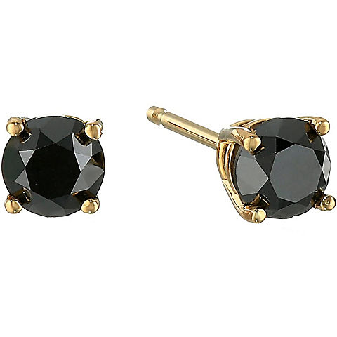 Amairah .50 ct. t. w. Black Diamond Stud Earrings 14k Yellow Gold Round Prong Basket Set