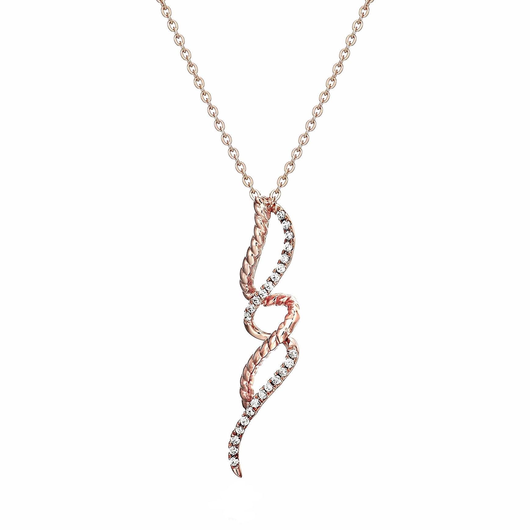 Amairah .10 ct. t. w. Diamond Swirl Pendant Necklace 14k White and