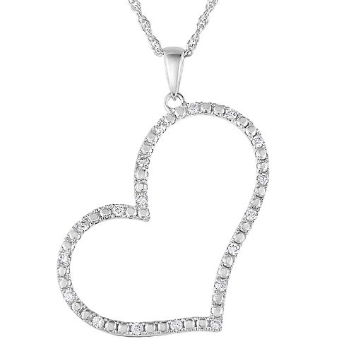 Amairah .25 ct. t. w. SI2-I1 Diamond Heart Pendant Necklace 18k White Gold, 18" Chain