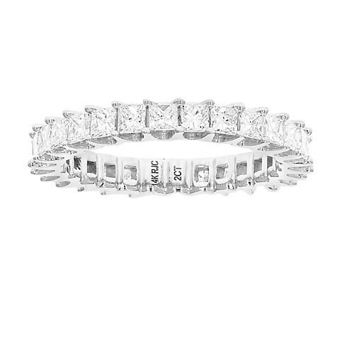 Amairah 2 ct. t. w. Princess Cut Diamond Eternity Ring for Women, 14k White Gold Prong Set
