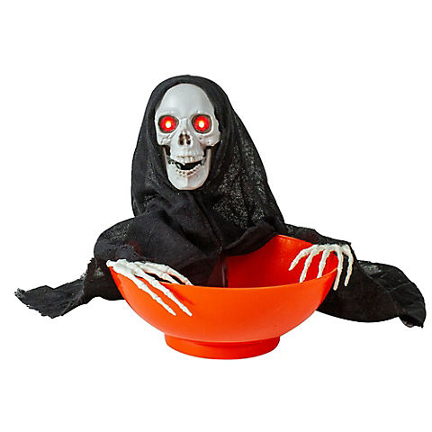 Northlight 10.5" Animated Grim Reaper Halloween Candy Bowl