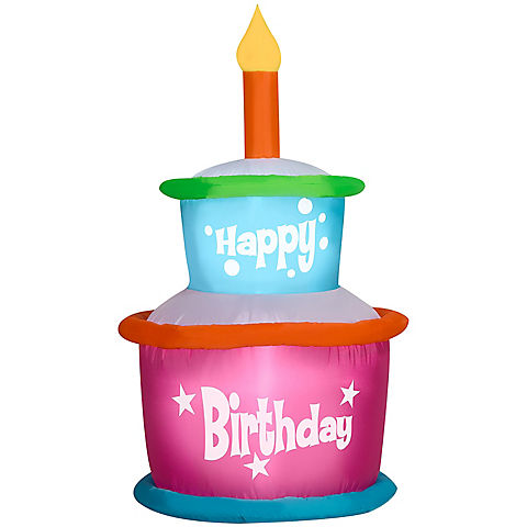 Airblown Inflatable Birthday Cake with Flickering Candle
