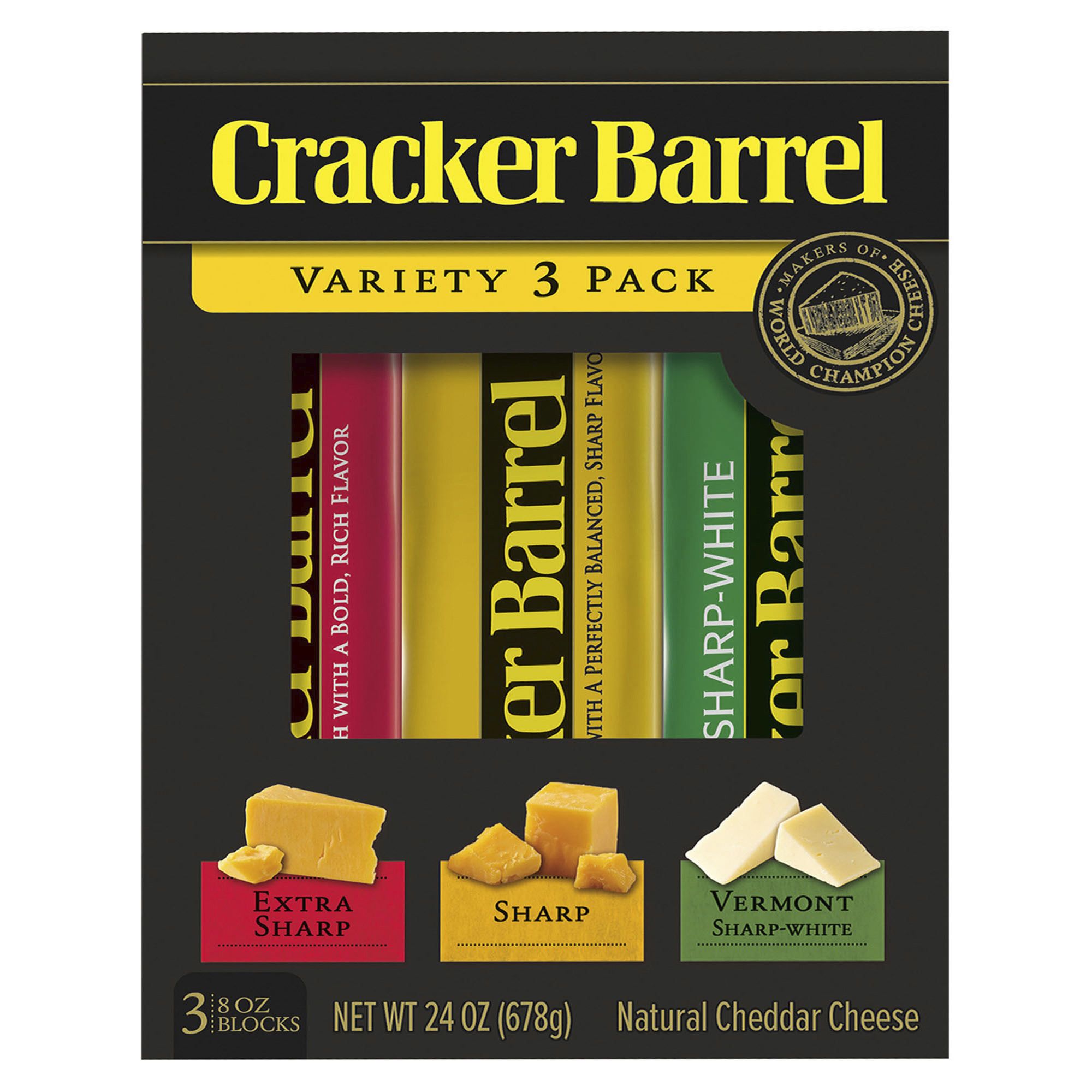 Cracker Barrel Three Cheese Blend Bold Cut Shredded Cheese, 8 oz