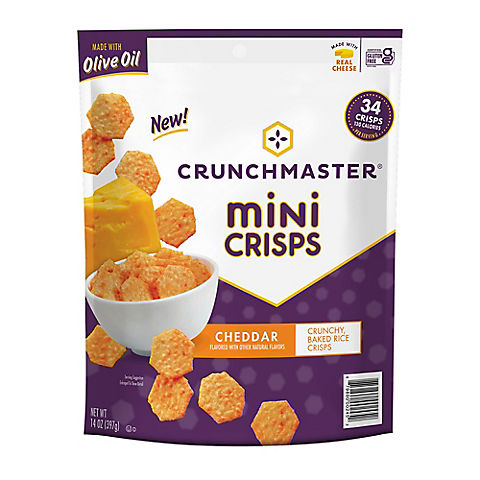 Crunchmaster Mini Crisps Cheddar, 14 oz.