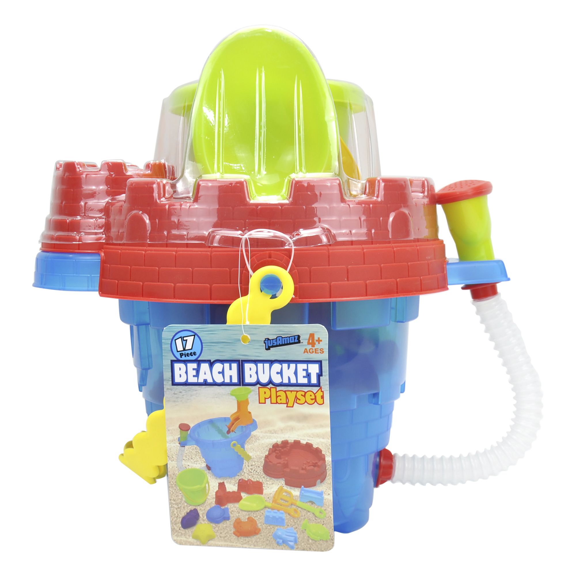 Jumbo Castle Model Beach Buckets Gear Set 7 Large Sand Pails Bucket Water  Pool Complete Gift Bundle For Kids Boys Girls Gardening Bath Toy  Environmentally Thick ABS Plastic- 2 Pack Green Blue … 