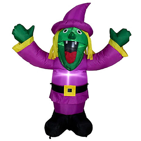 Northlight 3.5' Purple Inflatable Lighted Witch Halloween Outdoor Decoration