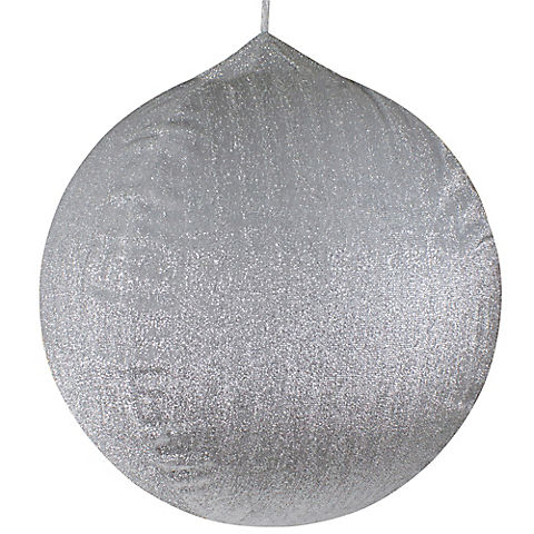 Northlight 27.5" Silver Tinsel Inflatable Christmas Ball Ornament Outdoor Decoration