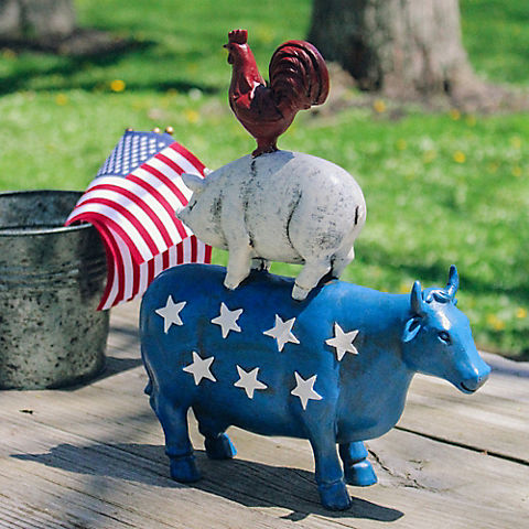 Northlight 12" Stacked Patriotic Farm Animals Outdoor Garden Statue