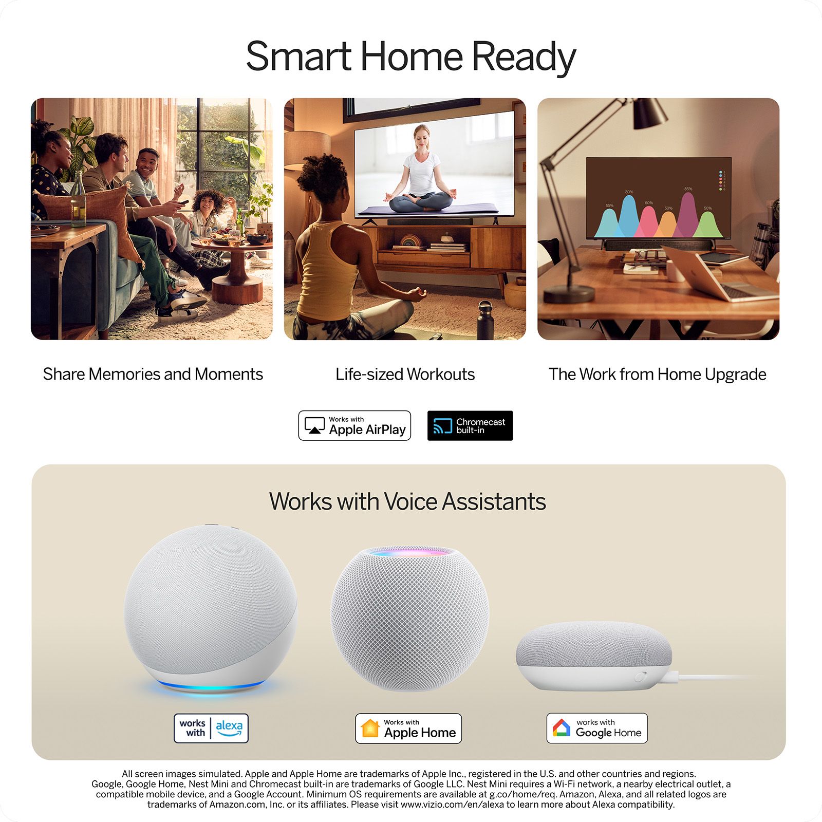 Does google home work best sale with vizio smart tv