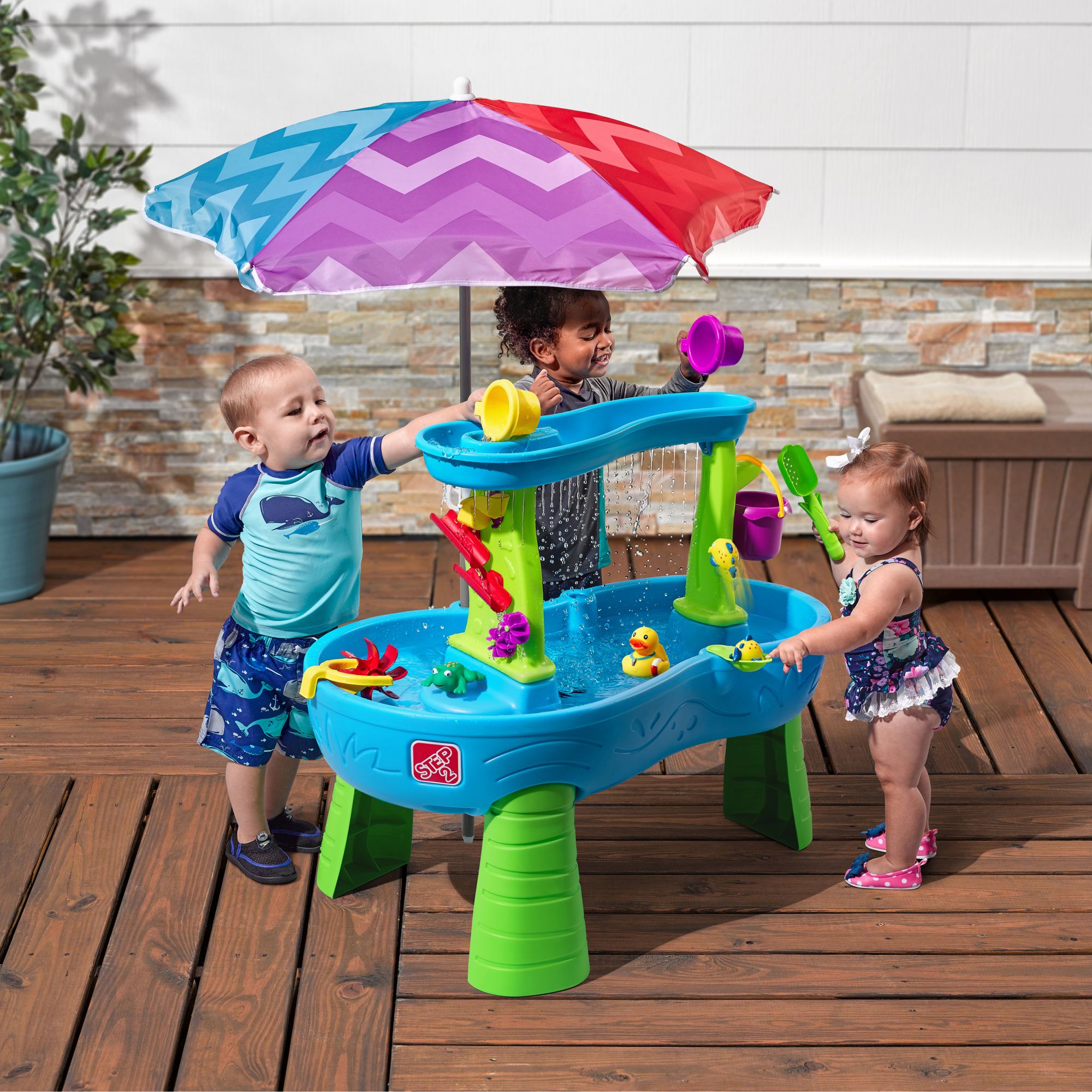 Rainbow Accents Space Saver Sensory Table - Blue