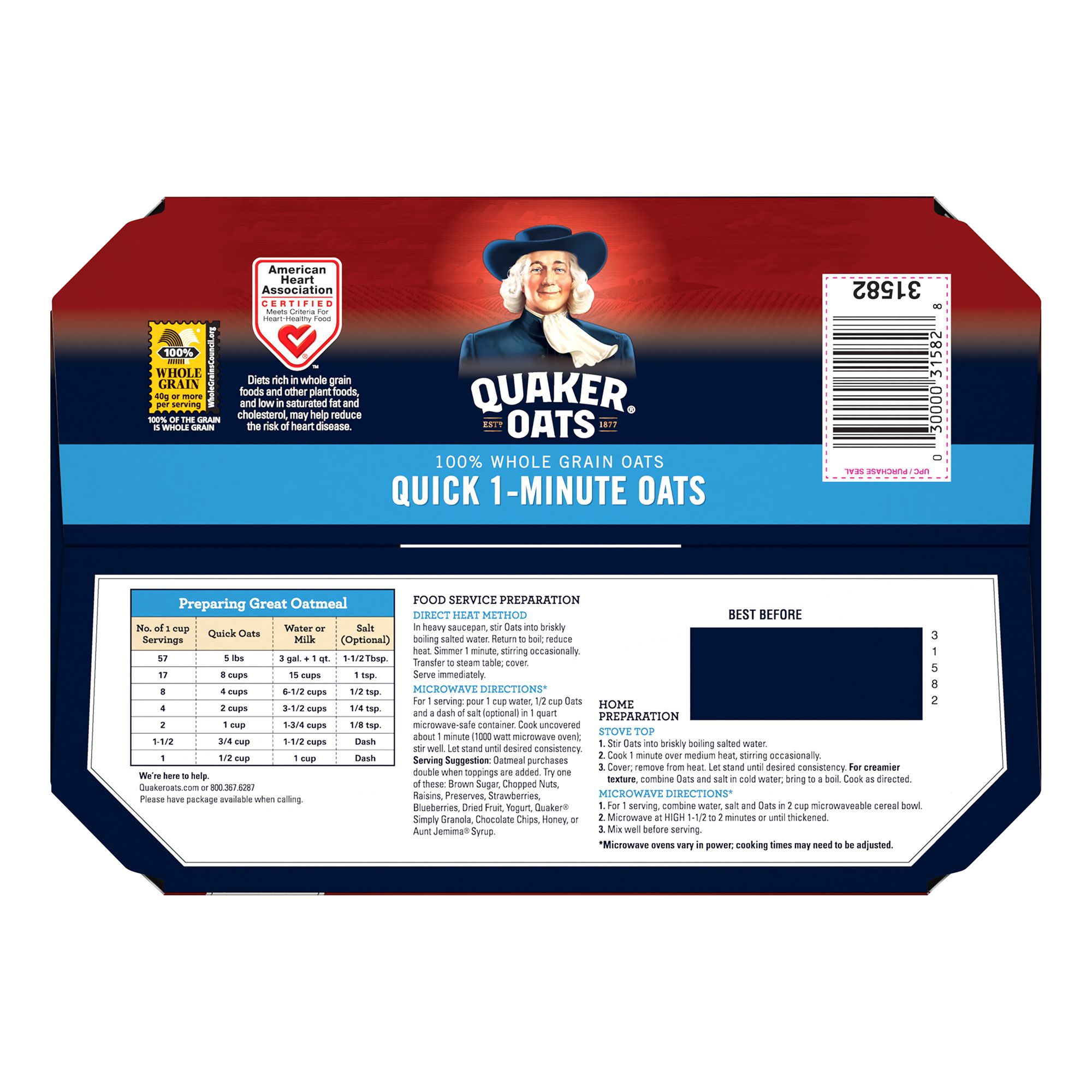 Quaker Oats Quick 1-Minute Oats, 2 pk./5 lbs.