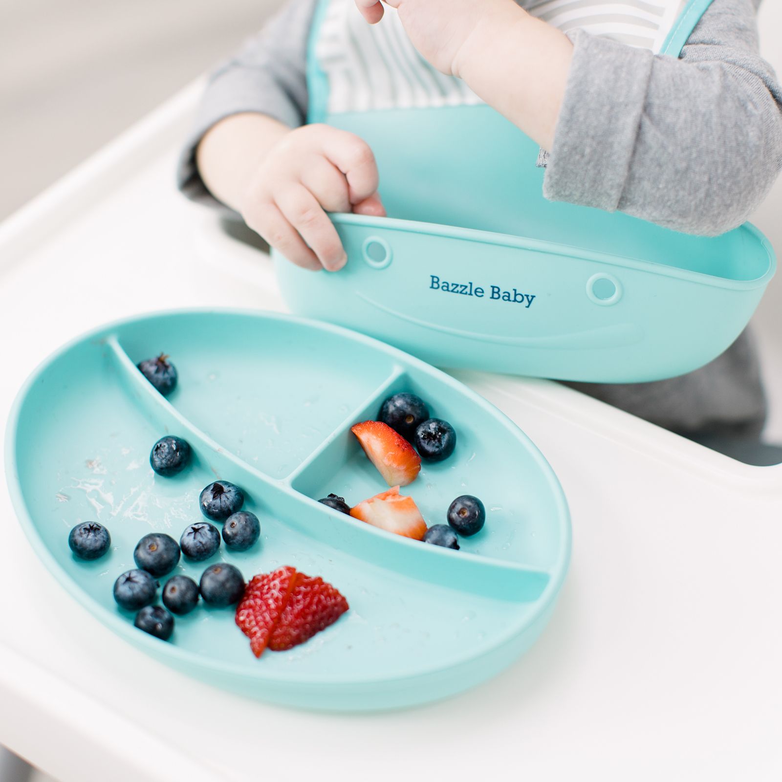 Foodie Silicone Feeding Set by Bazzle Baby (Choose Your Color)