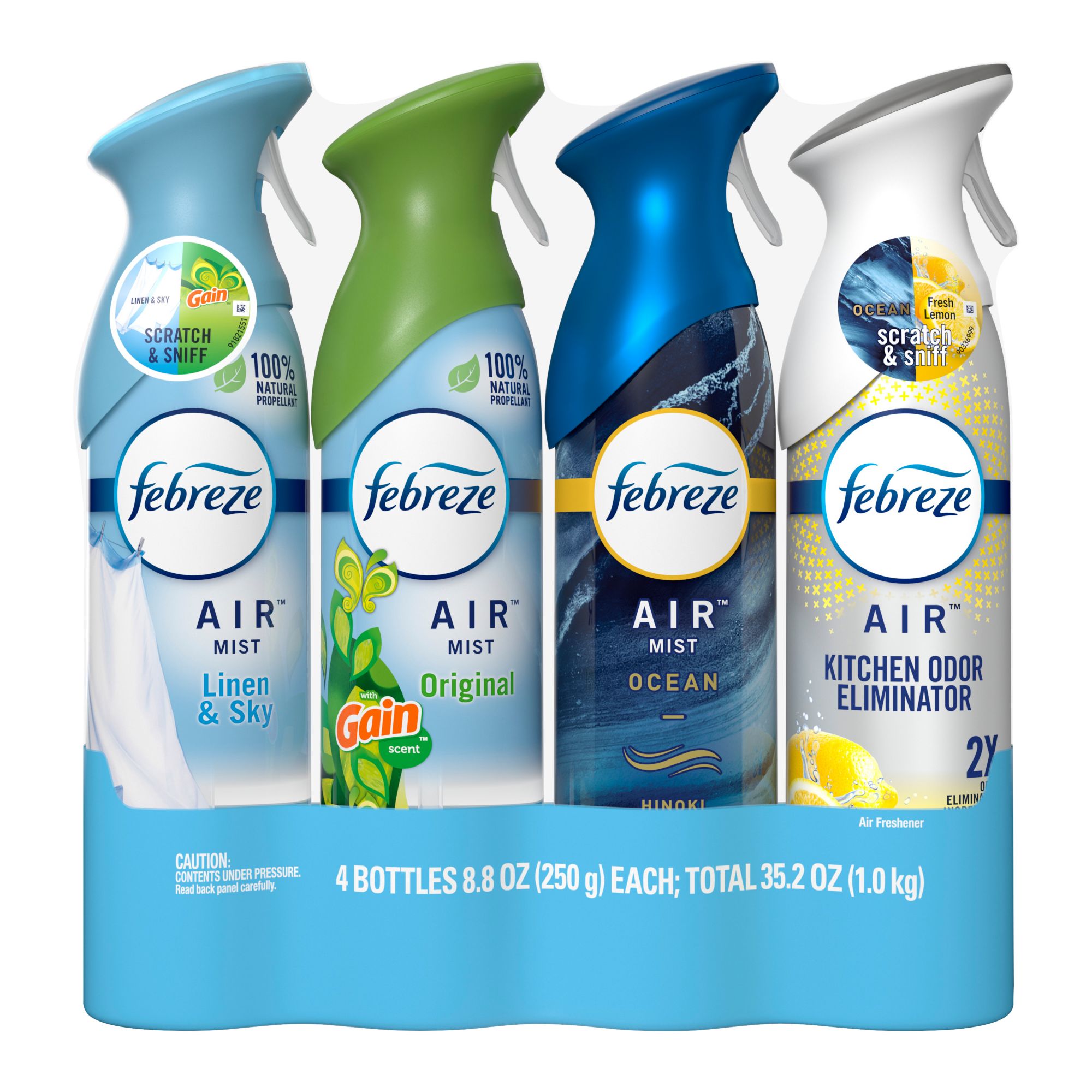  Febreze Car Air Freshener, 2 Gain Original and 2 Gain Island  Fresh scents, 4 count : Health & Household