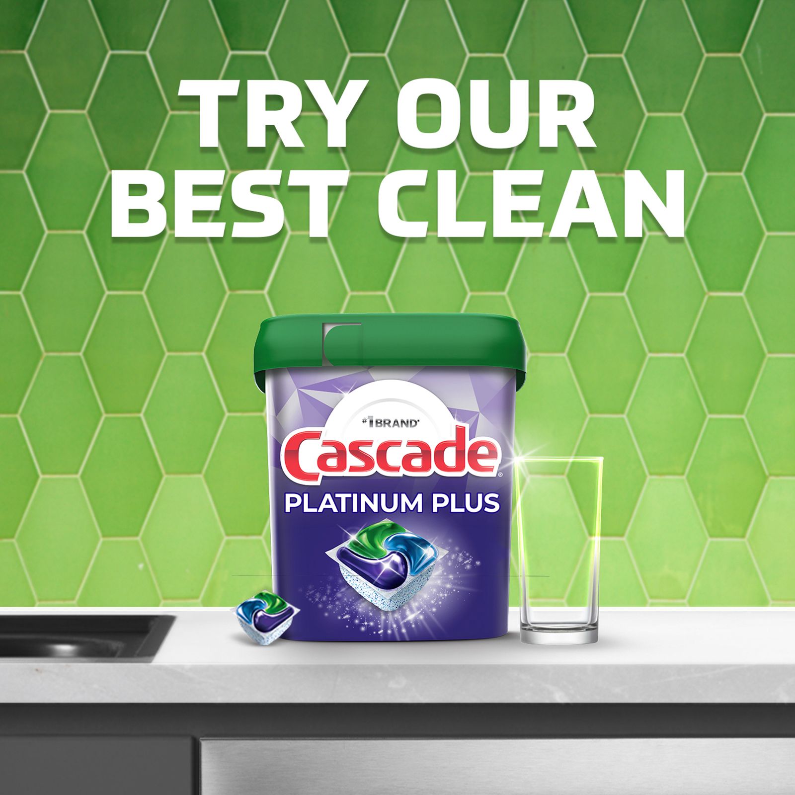 Cascade Platinum ActionPacs Dishwasher Detergent - Fresh Scent - 14 Pa