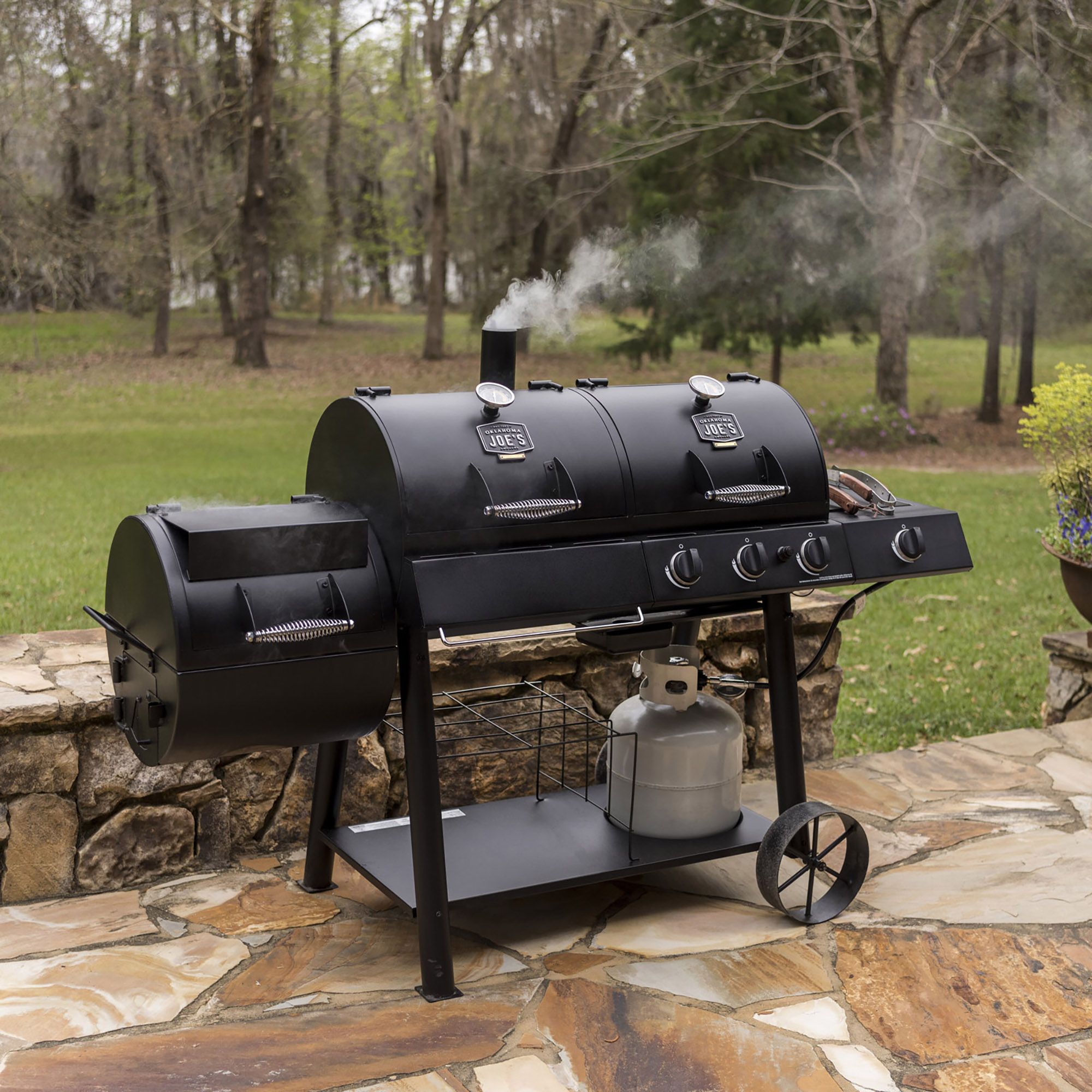 Dual Fuel Combination Charcoal/Gas Grill : : Garden & Outdoors