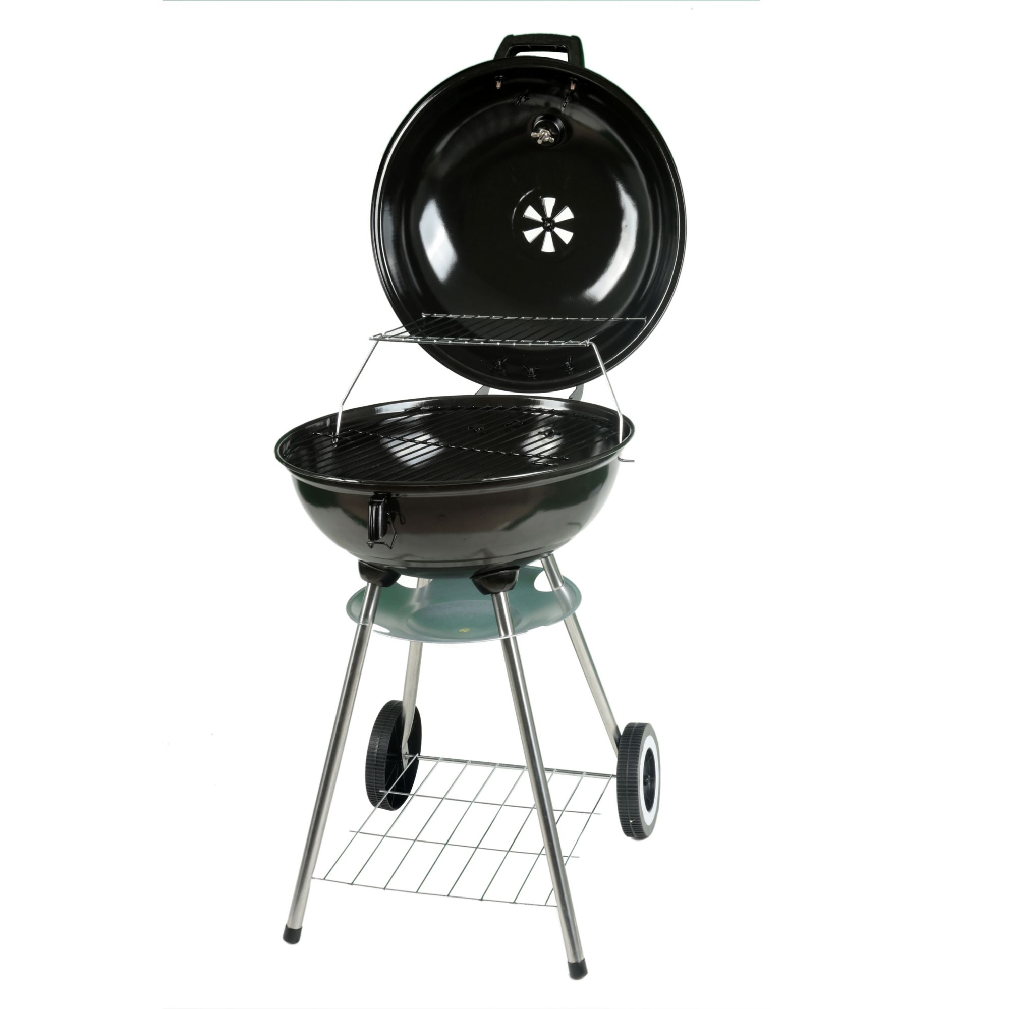 Mr. Bar-B-Q Steel Charcoal Standing Kettle Grill With Wheels