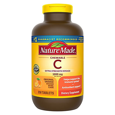 Nature Made Extra Strength Vitamin C 1000mg Chewable Tablets, 250 ct.