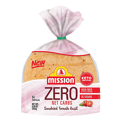 Mission Zero Net Carbs Tortillas Sundried Tomato Basil, 14 ct.
