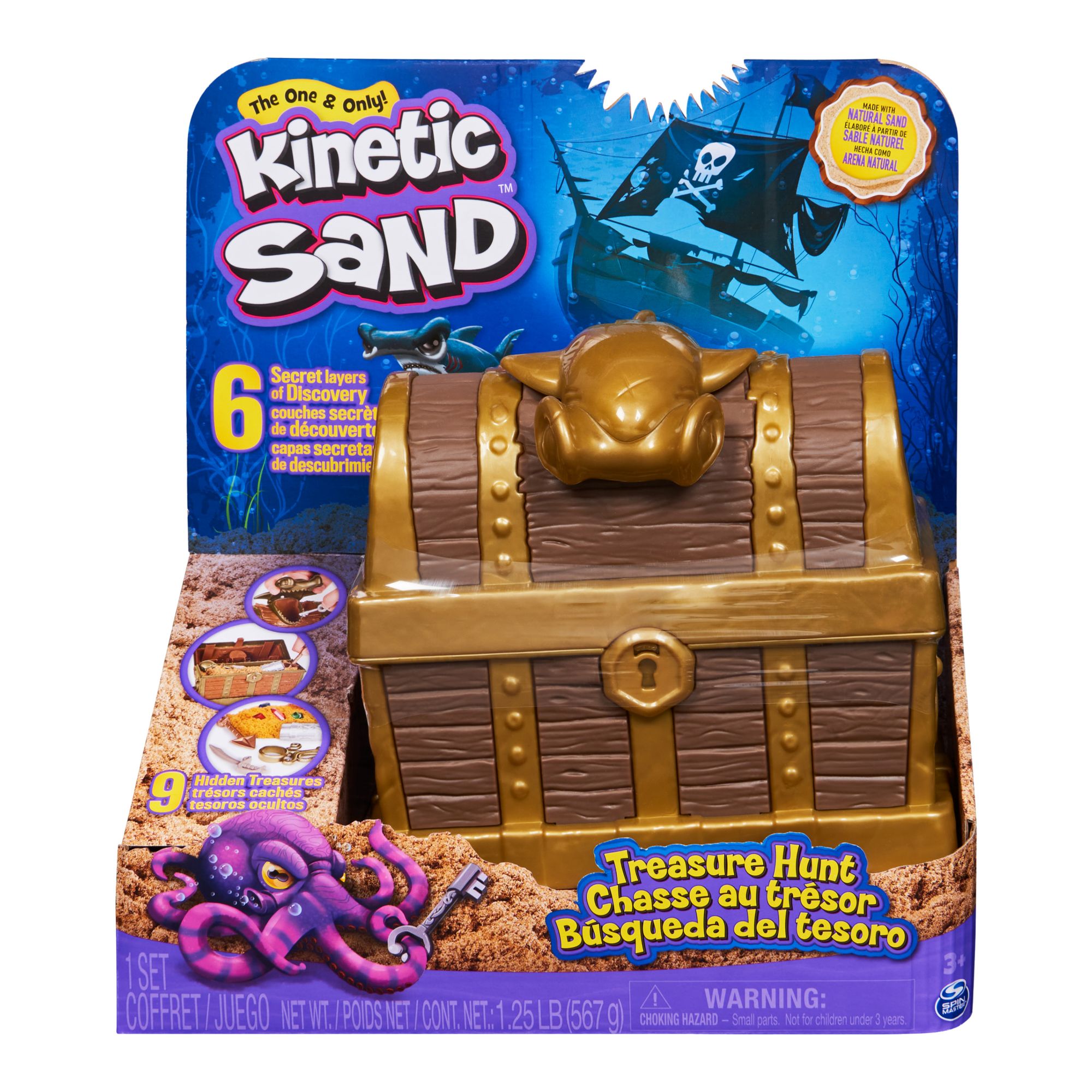 Kinetic Sand The Original Moldable Sensory Play Sand, Brown, 2 Pounds