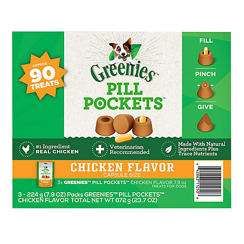 Greenies Pill Pockets Chicken Flavor Dog Treat, 3 pk./30 ct.