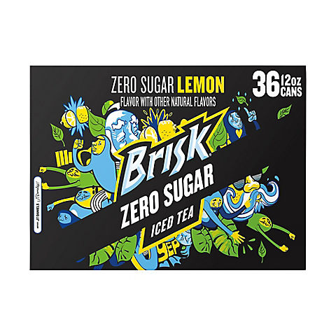 Brisk Zero Sugar Iced Tea, 36 pk./12 oz.