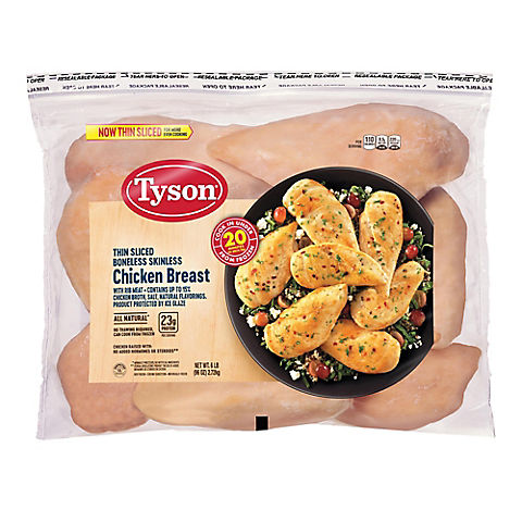 Tyson Uncooked All Natural Chicken Breast, 6 lbs.