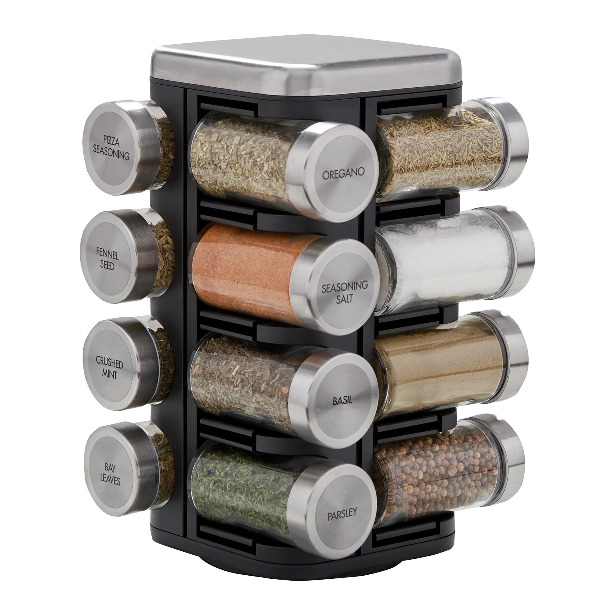 Kamenstein, 20 Jar Revolving Spinning Stainless Steel Spice Rack | Free  Refills